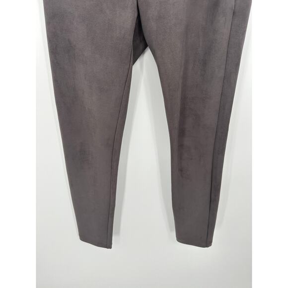 Ann Taylor Gray Faux Suede Seamed Side Zip Leggings Pants Womens Size 2 - Picture 4 of 8